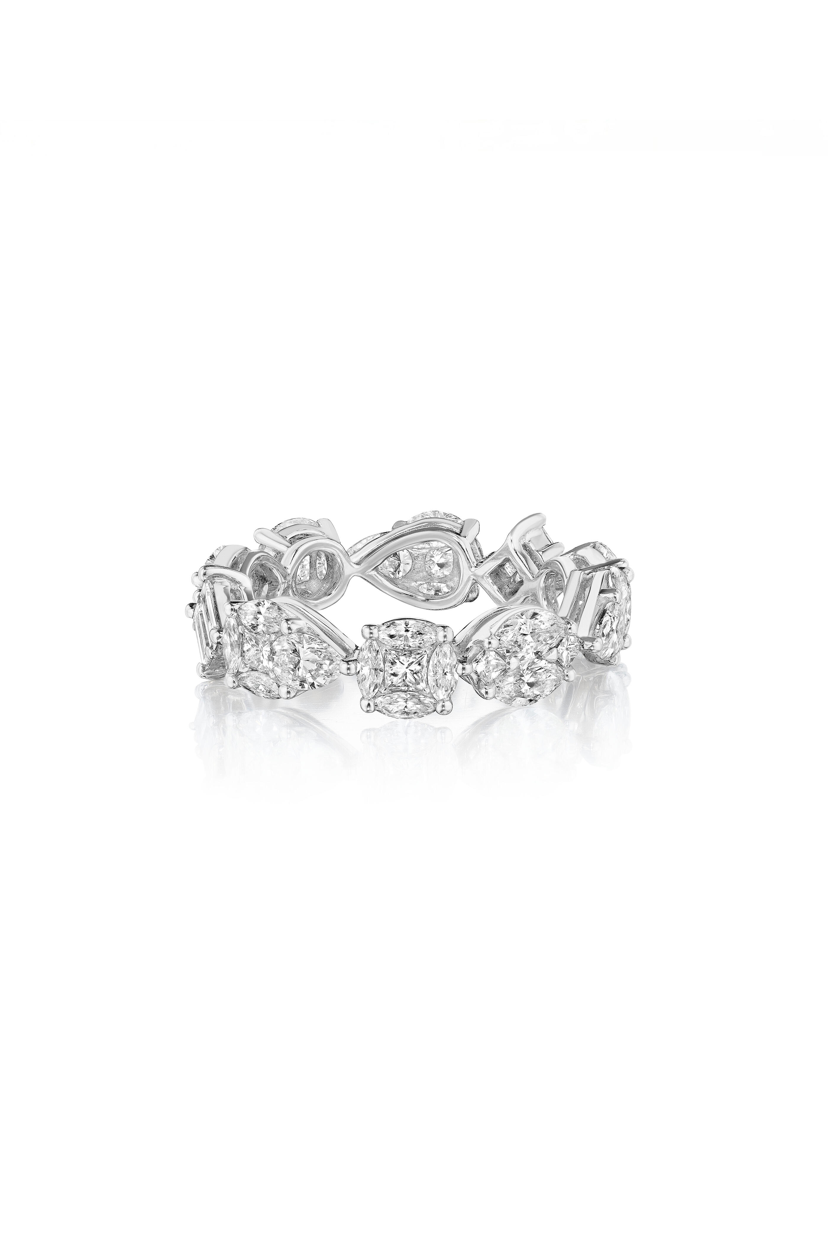 Nam Cho - 18k Diamond Multi Cut Eternity Band Ring - view 1
