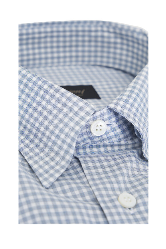 Brioni - White & Navy Mini Check Sport Shirt