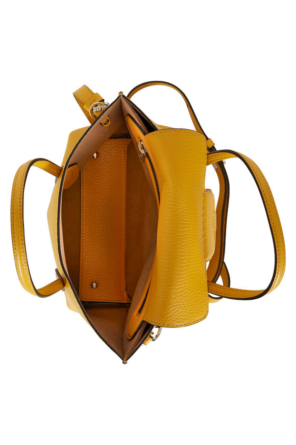 Tod's - New Joy Yellow Pebbled Leather Mini Hobo Bag