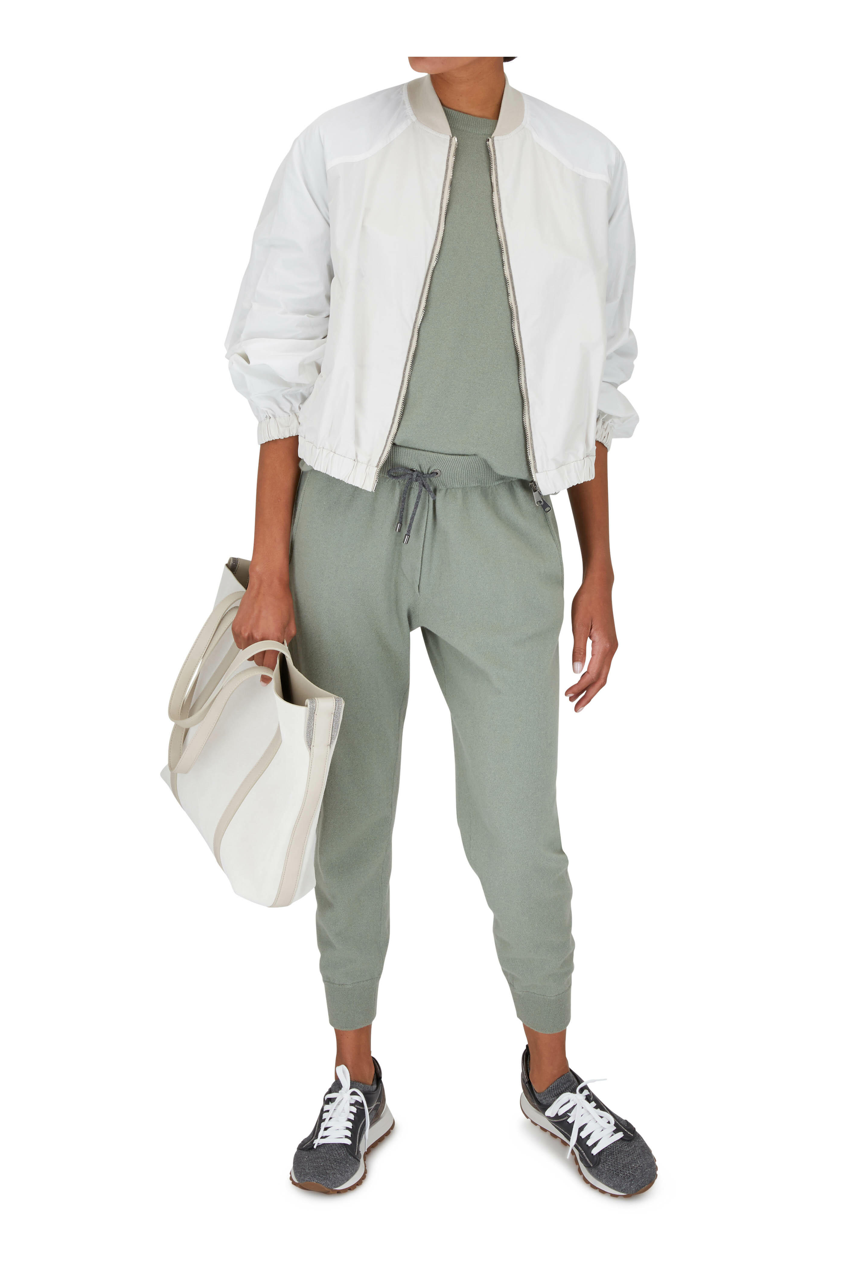 Brunello Cucinelli - Military 2-Ply Cashmere Monili Trim Sweater