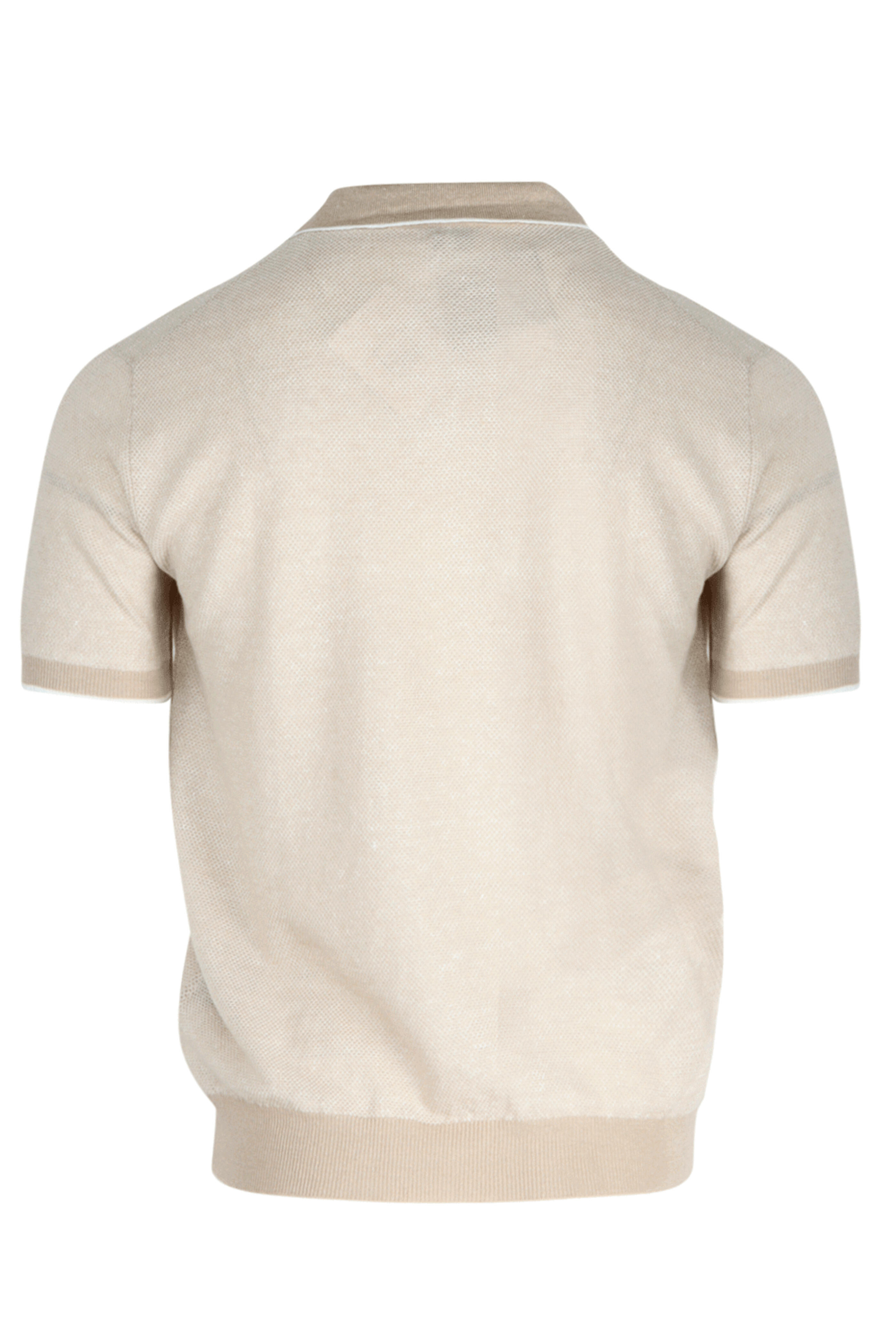 Fedeli - Light Tan Textured Johnny Collar Polo