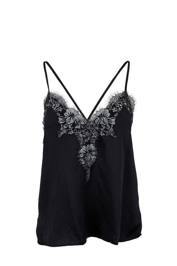 Cami NYC - Gisele Black Silk Cross-Back Cami