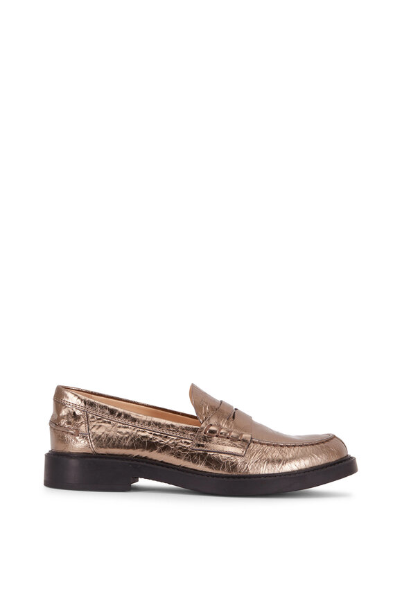 Tod's - Metallic Leather Penny Loafer