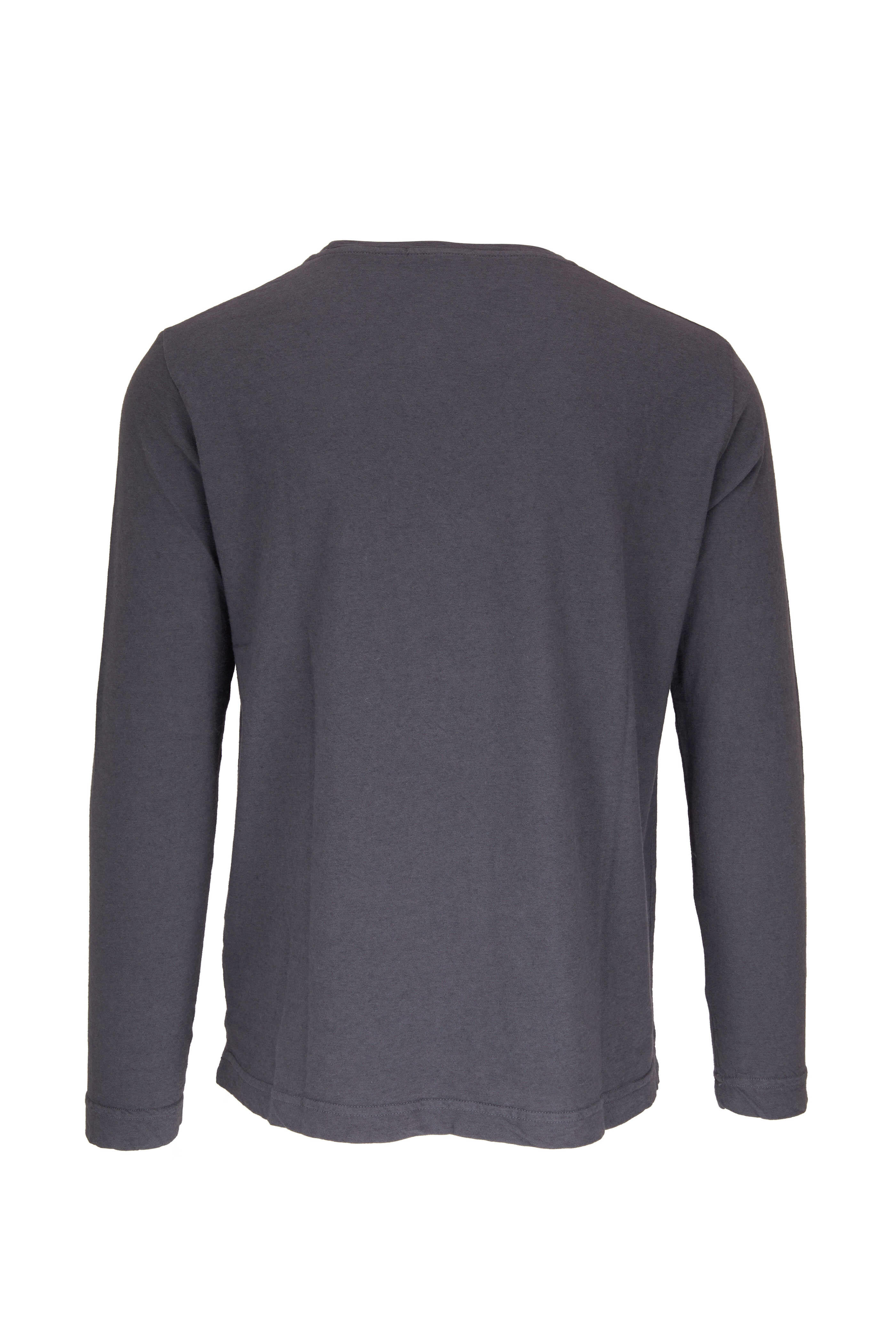 Crossley - Gray Cotton & Cashmere Long Sleeve T-Shirt