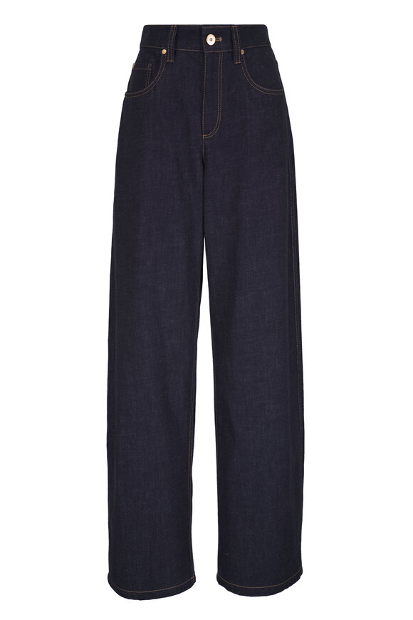 パンツ BRUNELLO CUCINELLI The Loose Barrel Jean denim trousers Brunello Cucinelli - Dark Denim Jogger | Mitchell Stores