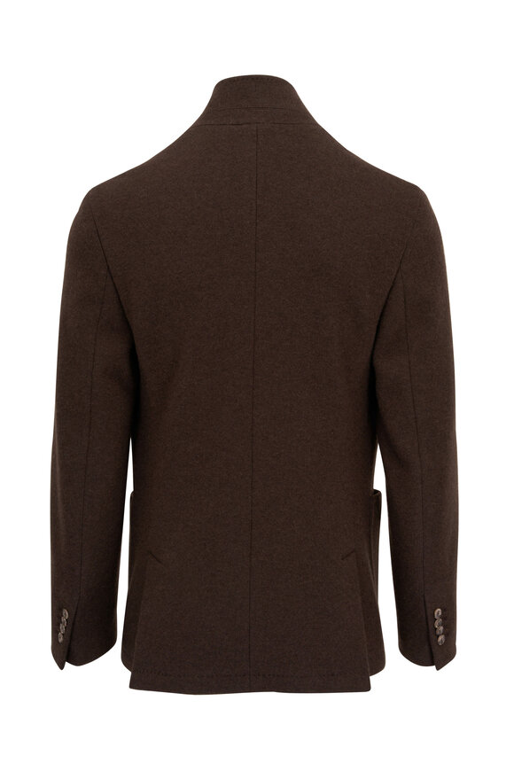 Fedeli Brown & Navy Double-Faced Cashmere Jacket - view 3