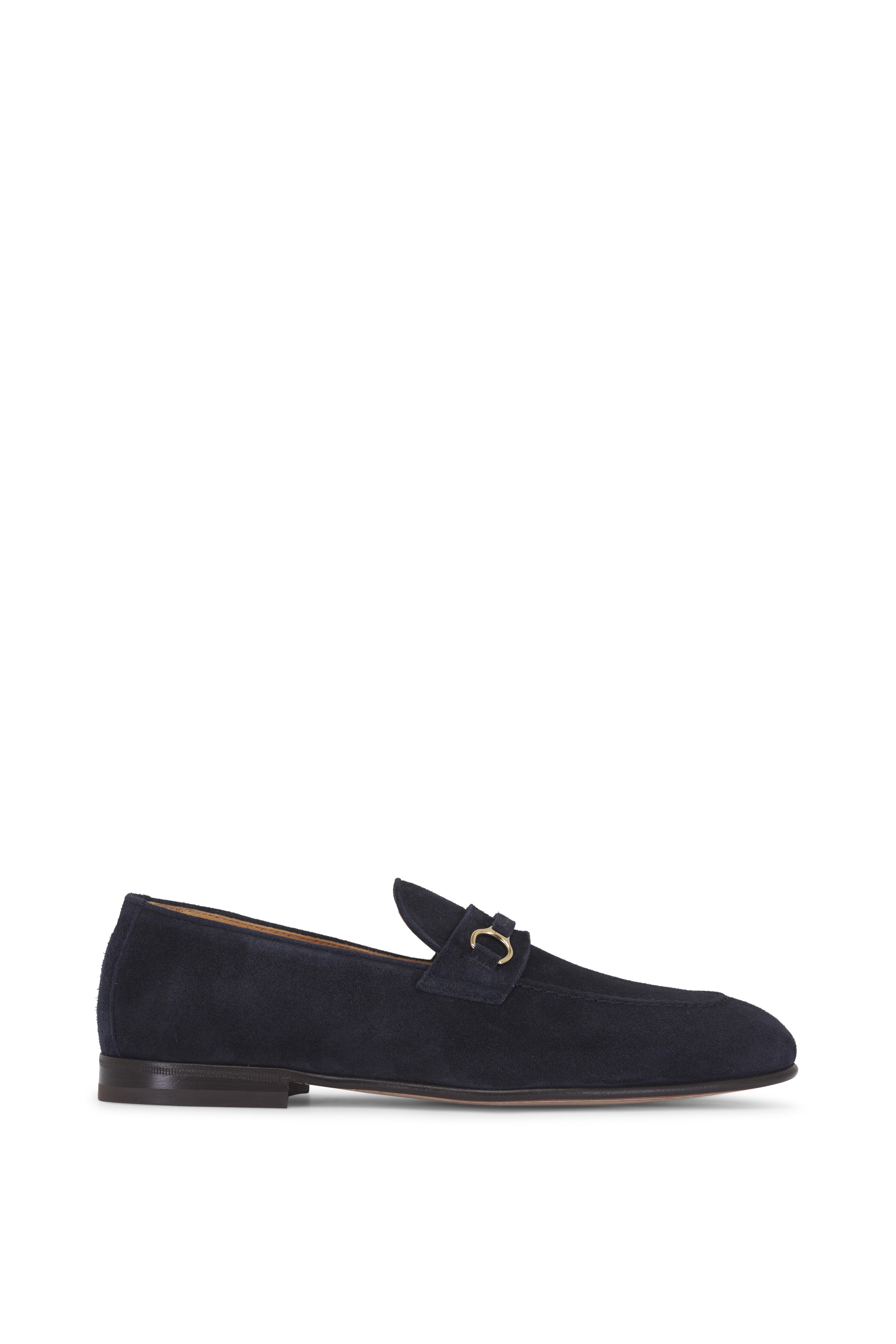Brunello Cucinelli - Navy Blue Suede Loafer | Mitchell Stores