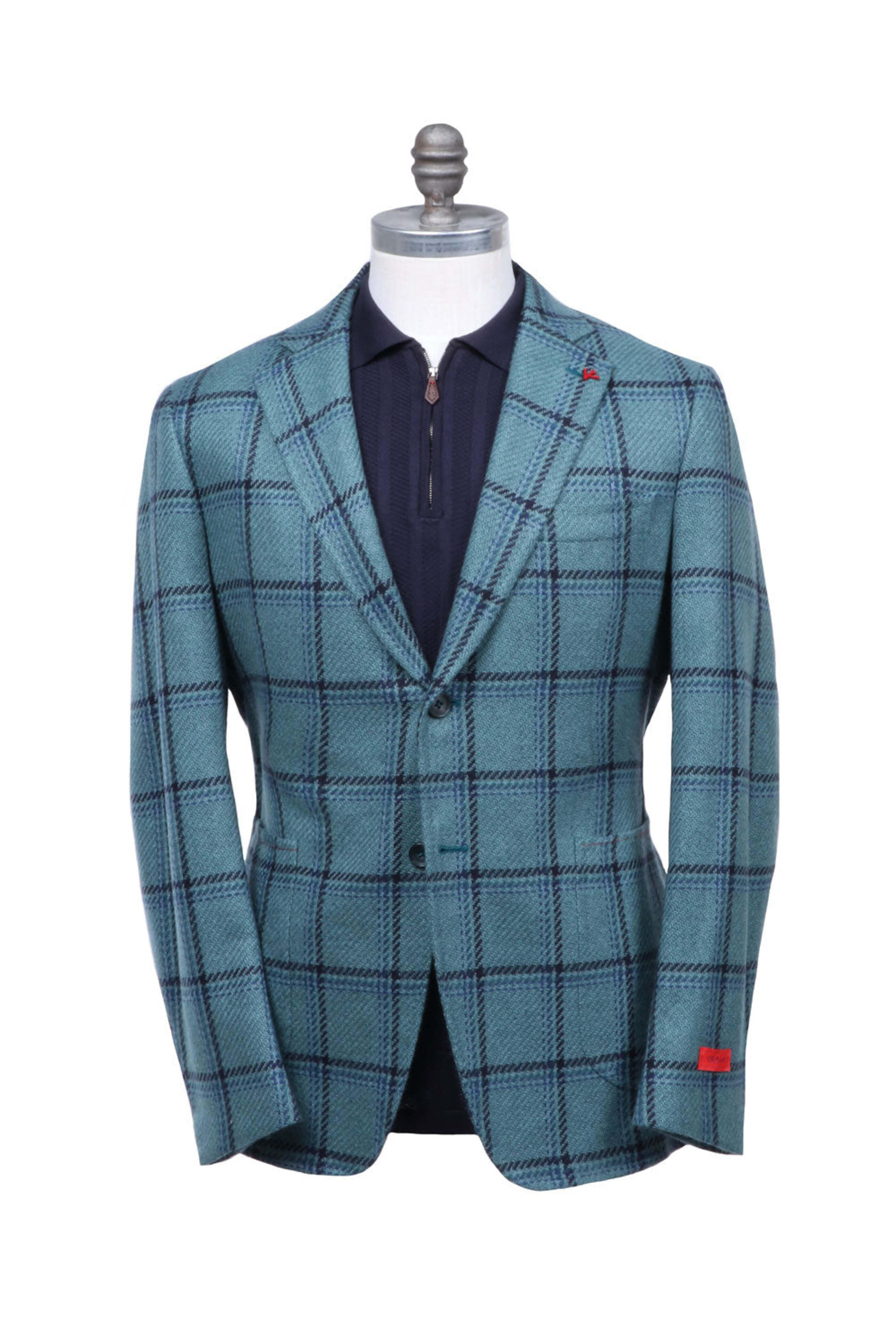 Isaia - Green & Navy Capri Check Sportcoat