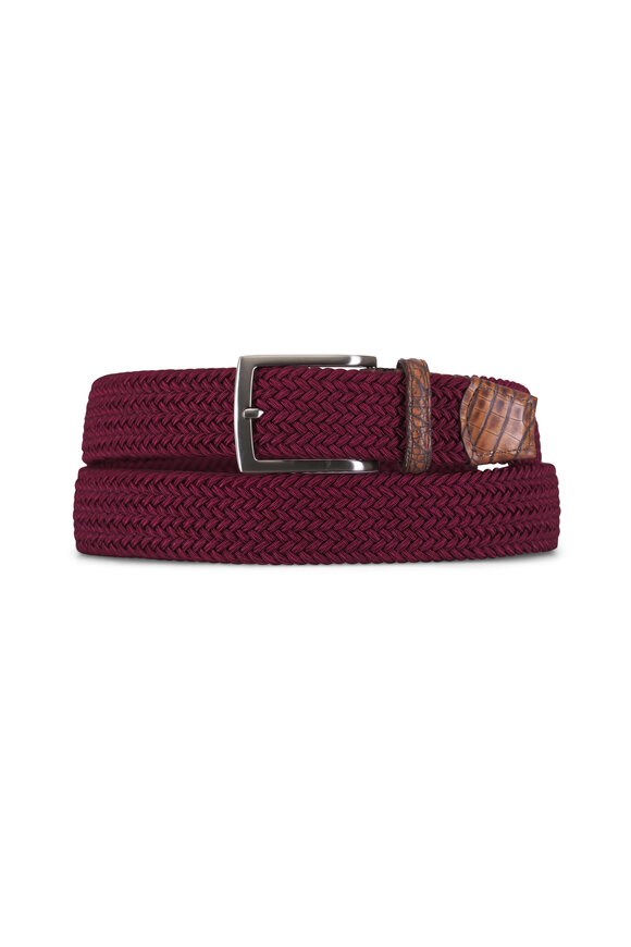 Torino - Burgundy Woven Elastic Belt