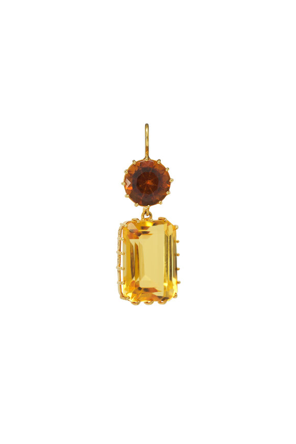 Renee Lewis - Antique Citrine & Amethyst Drop Earrings