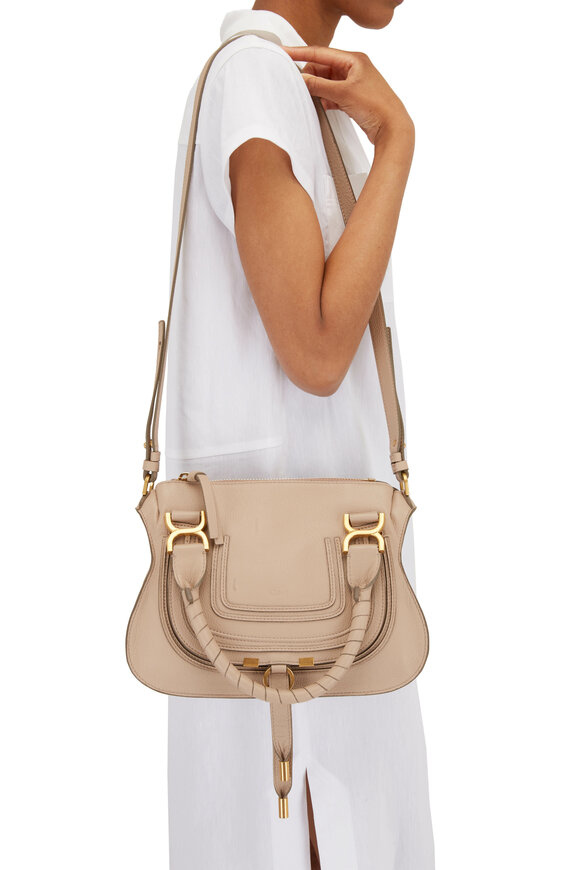 Chloé - Marcie Nomad Beige Medium Double Carry Bag