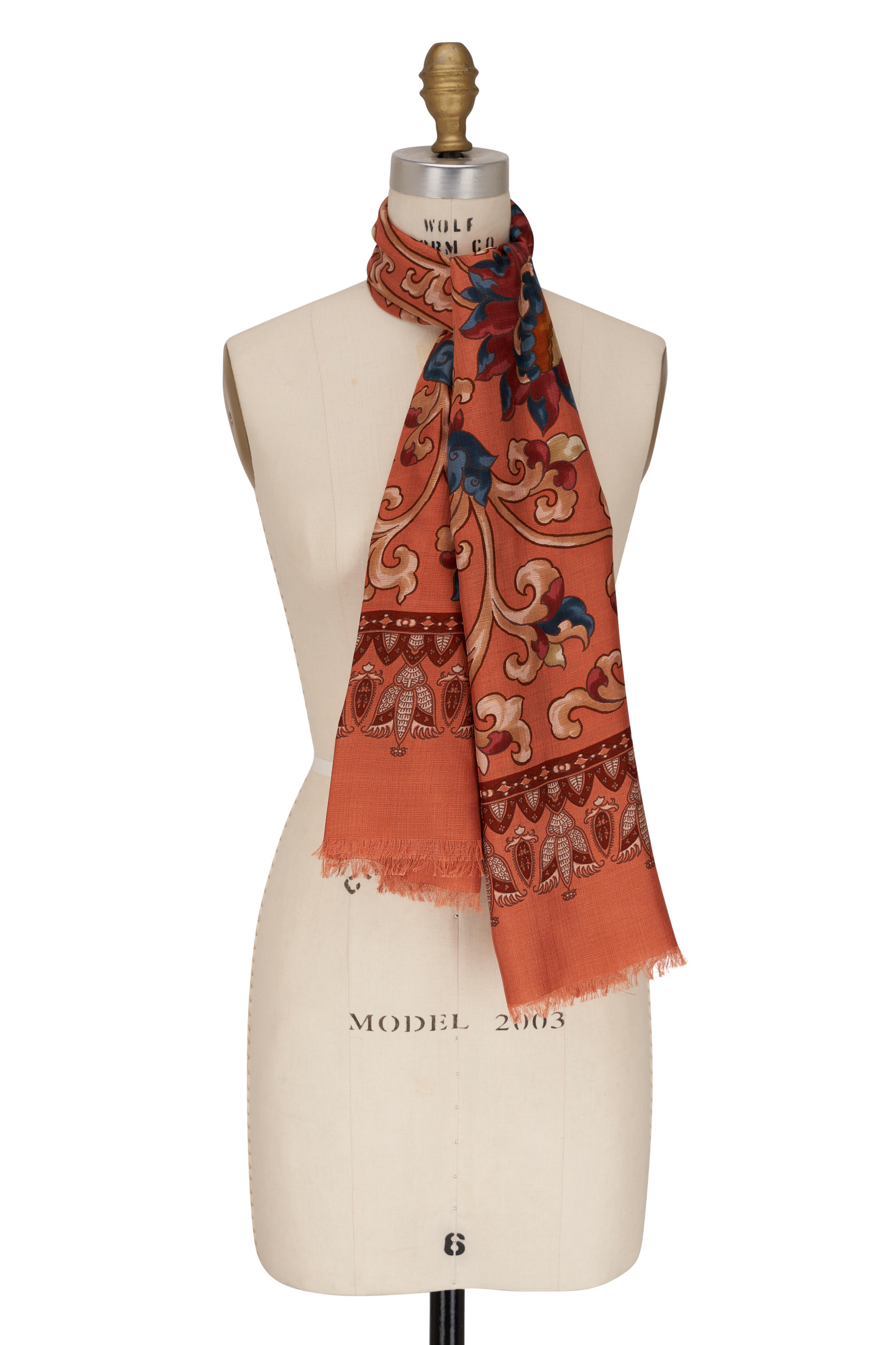 Loro Piana - Burnt Orange Sunflower Field Scarf