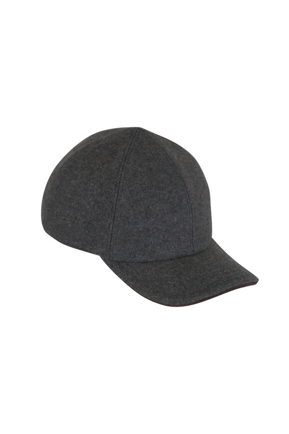 Maurizio Baldassari Dark Olive Cashmere Baseball Cap