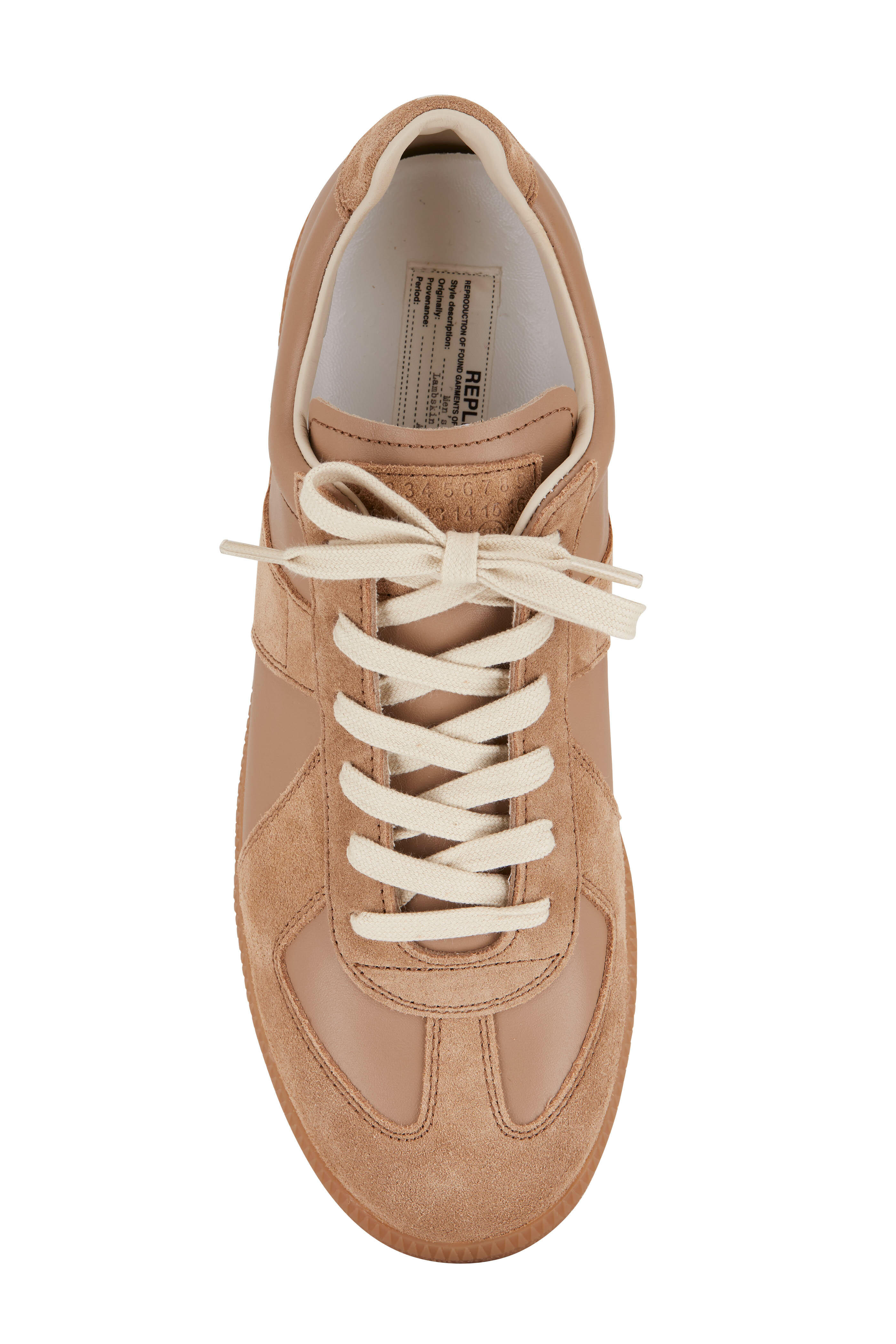 Maison Margiela Pink Calfskin and Suede Replica Low Sneakers - 11