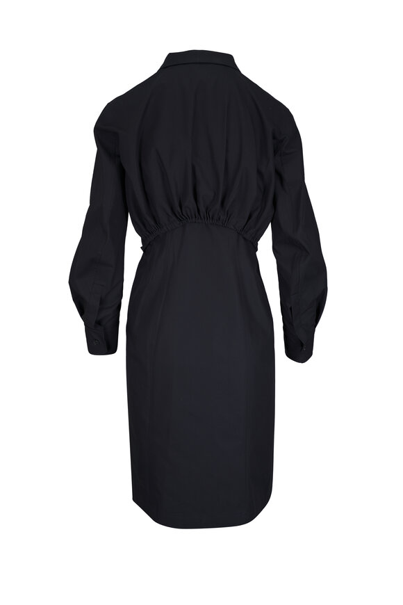 Akris Black Cotton Stretch Midi Shirtdress - view 3
