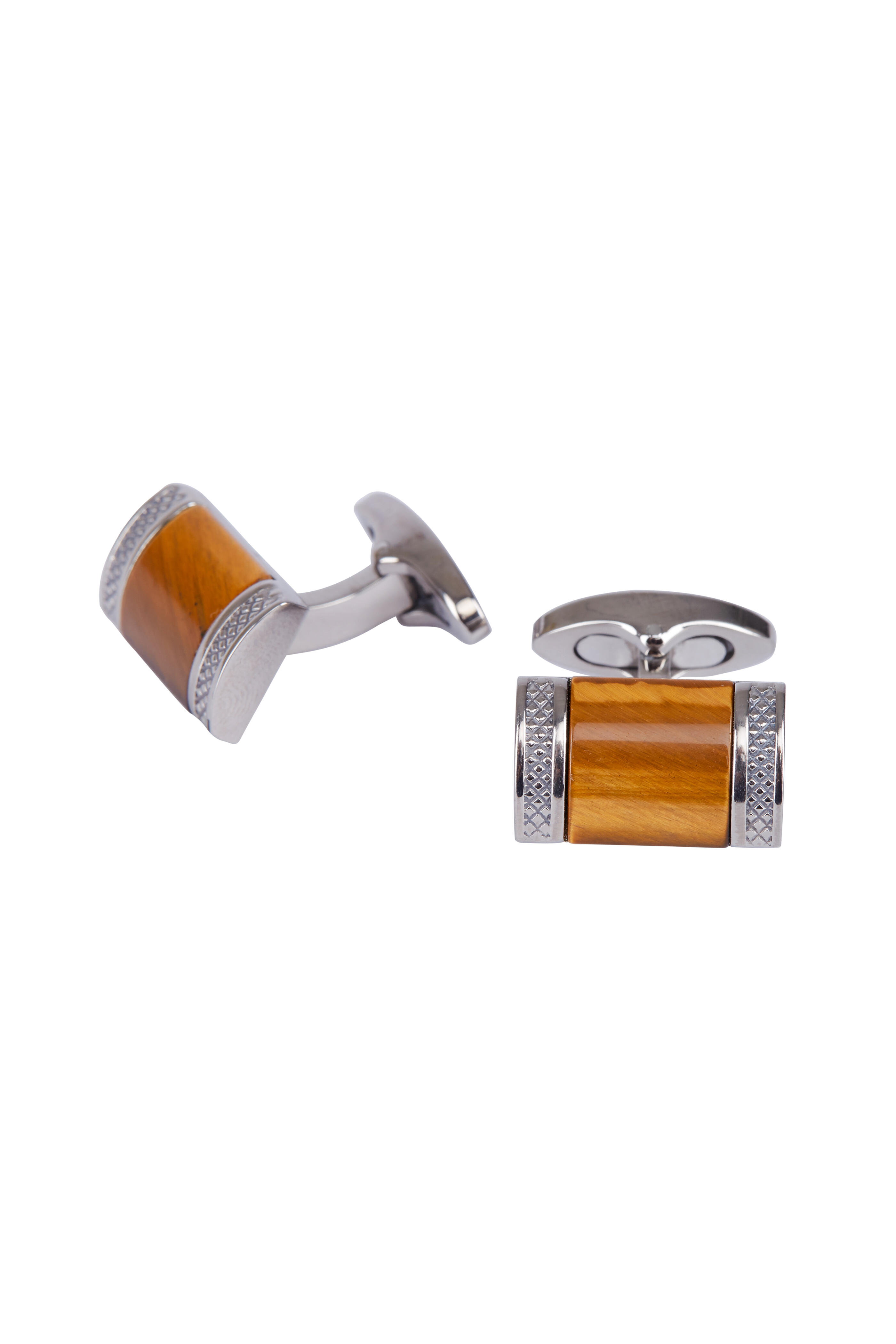 TATEOSSIAN　カフス　No.1141 Tateossian - Tiger Eye Brown Rectangle Cuff Links