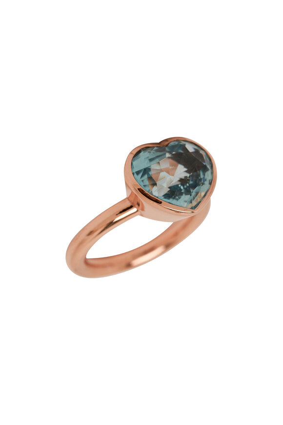 Genevieve Lau Aquamarine Heart Rose Gold Ring