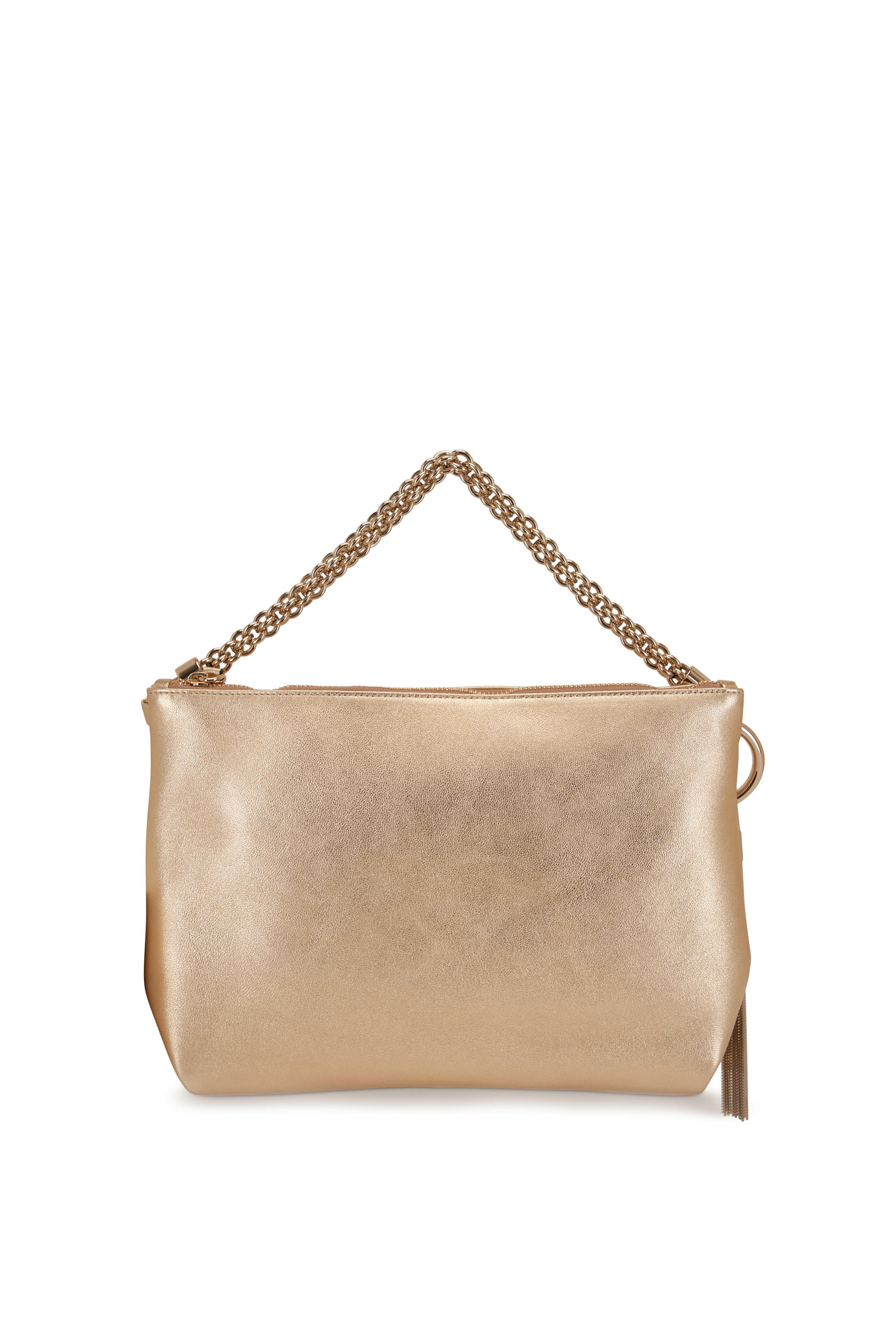 Jimmy Choo - Callie Gold Leather Clutch Bag | Mitchell Stores