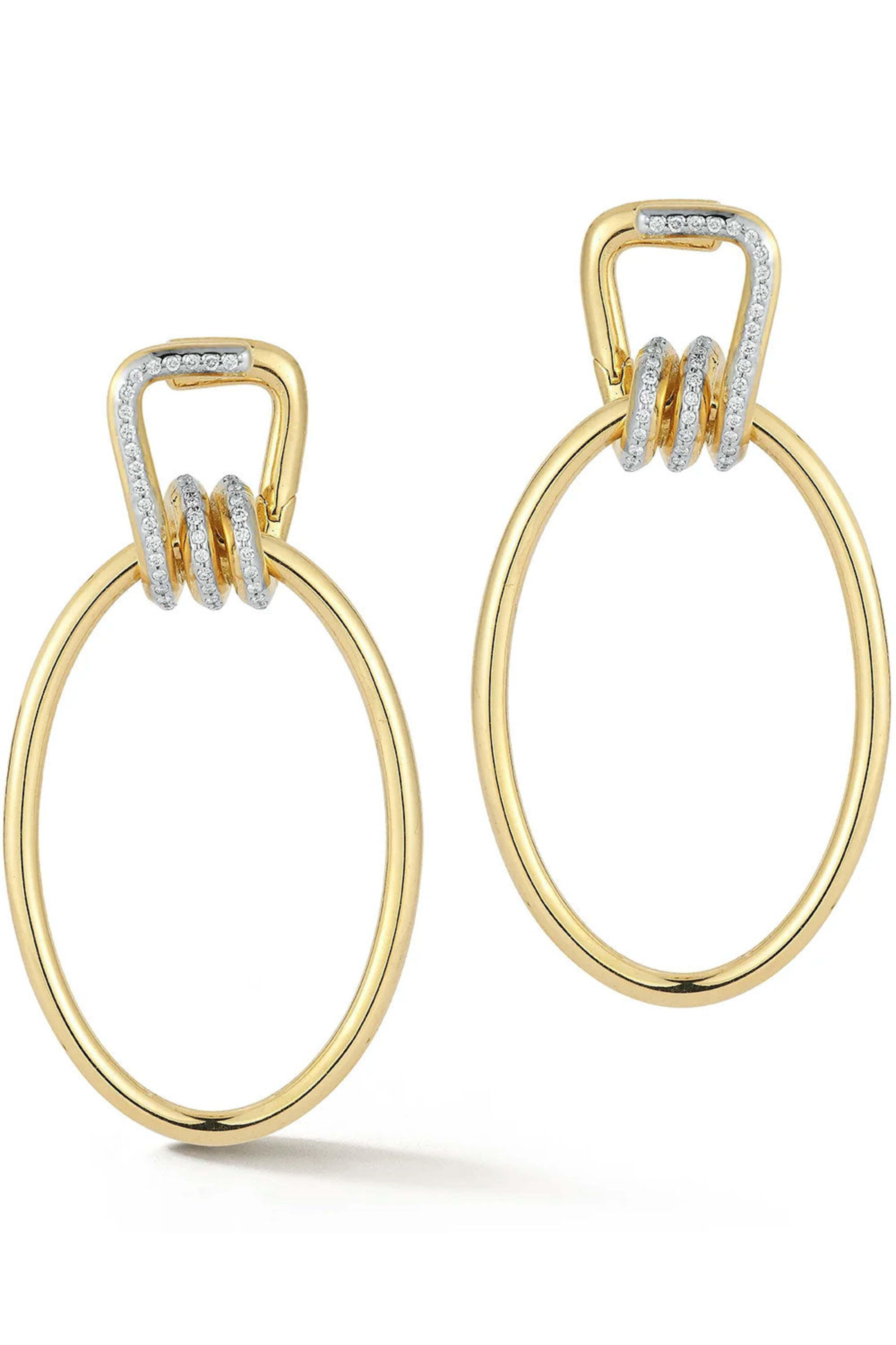 Walters Faith - Huxley Elongated Diamond Coil Link Earrings