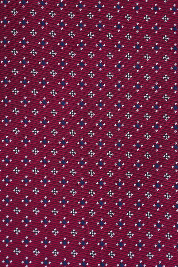 Zegna - Red, White, and Navy Geometric Print Silk Necktie