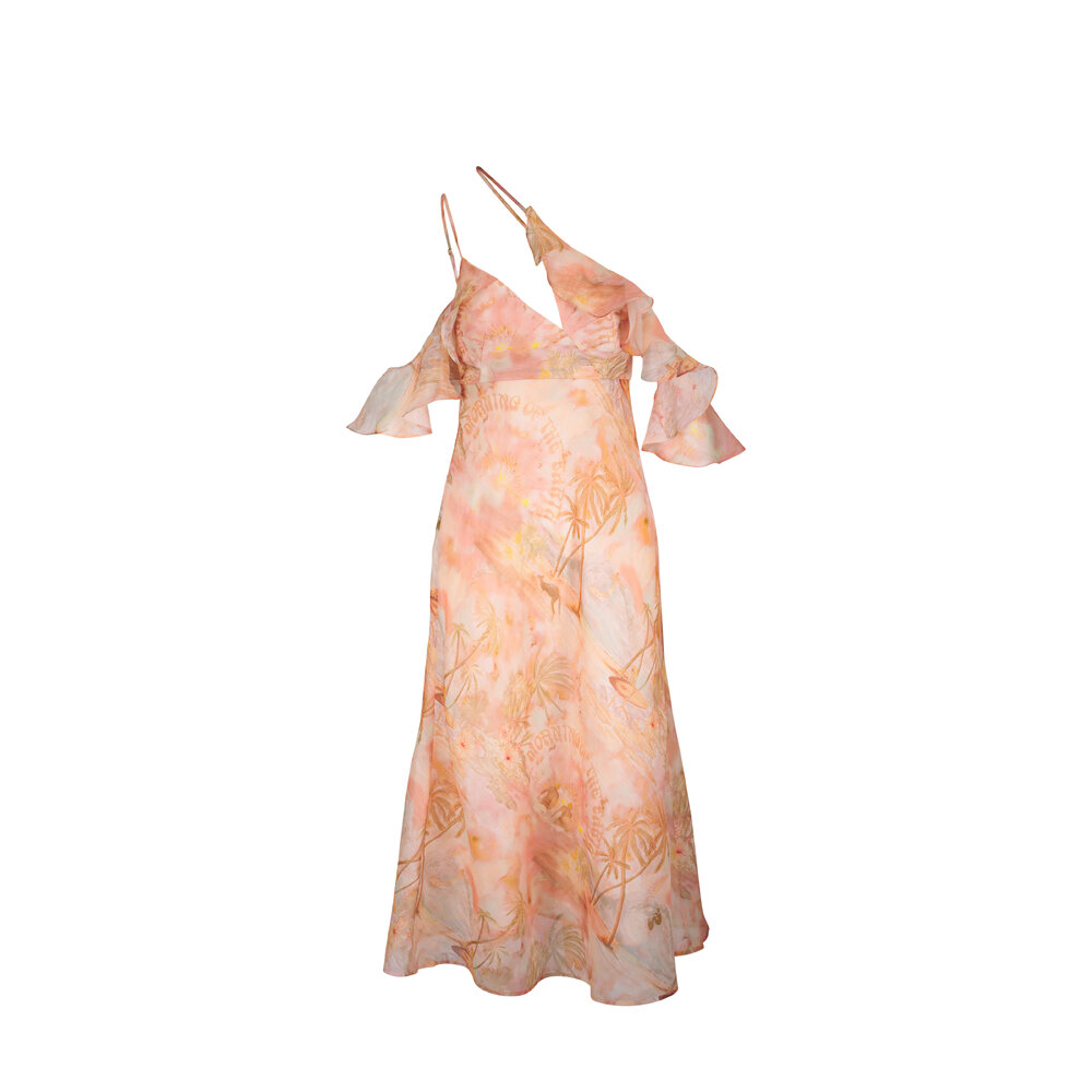 Zimmermann - Illuminate Guava Paradise Flutter Slip Dress