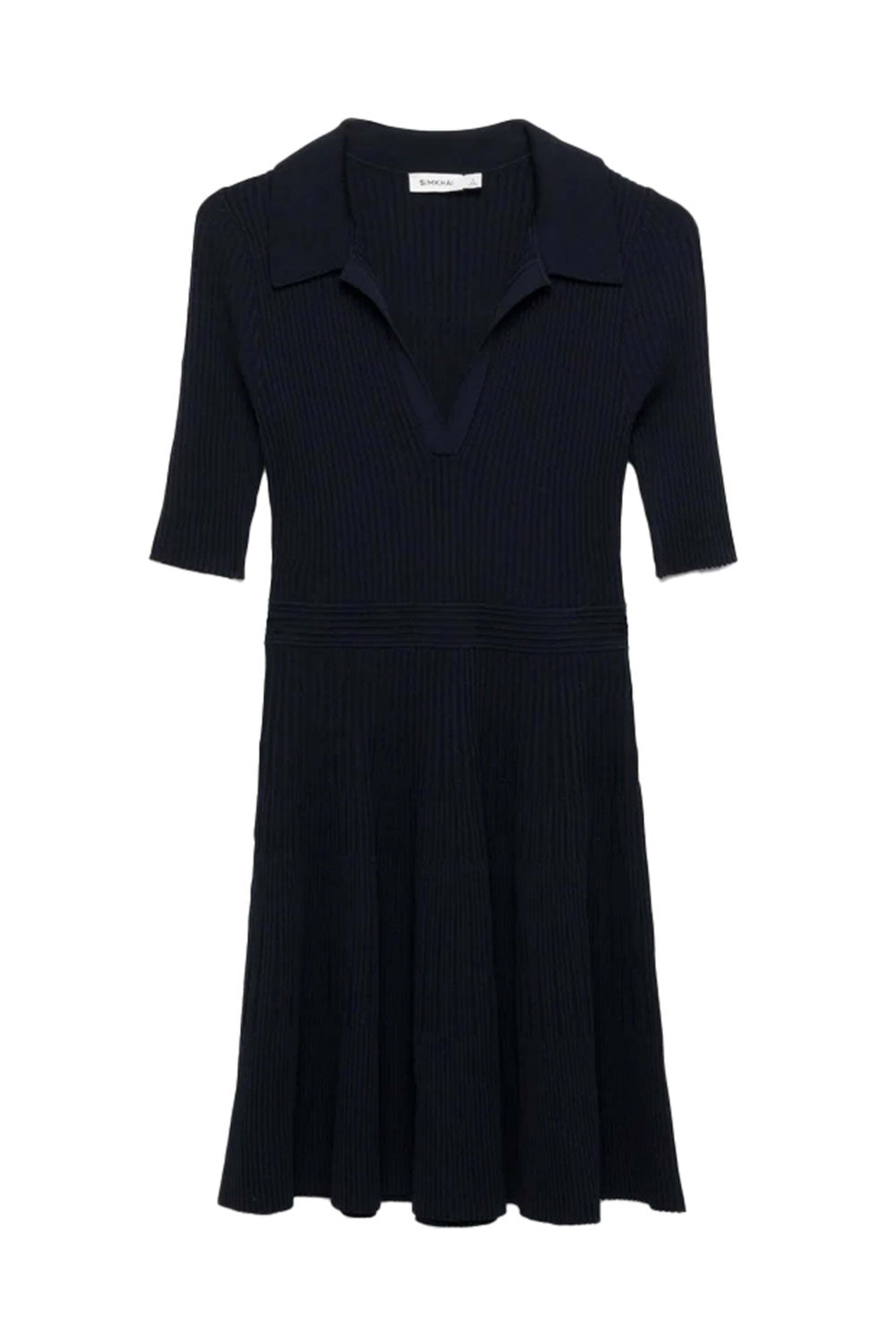 Simkhai - Midnight Patricia Core Compact Rib Polo Dress