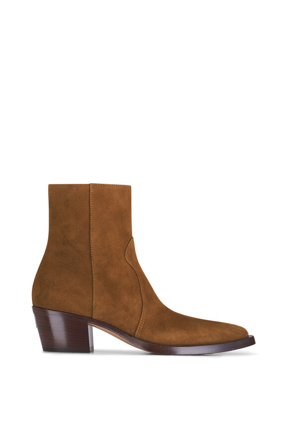 Prada - Beige Suede Western Boot, 55mm 