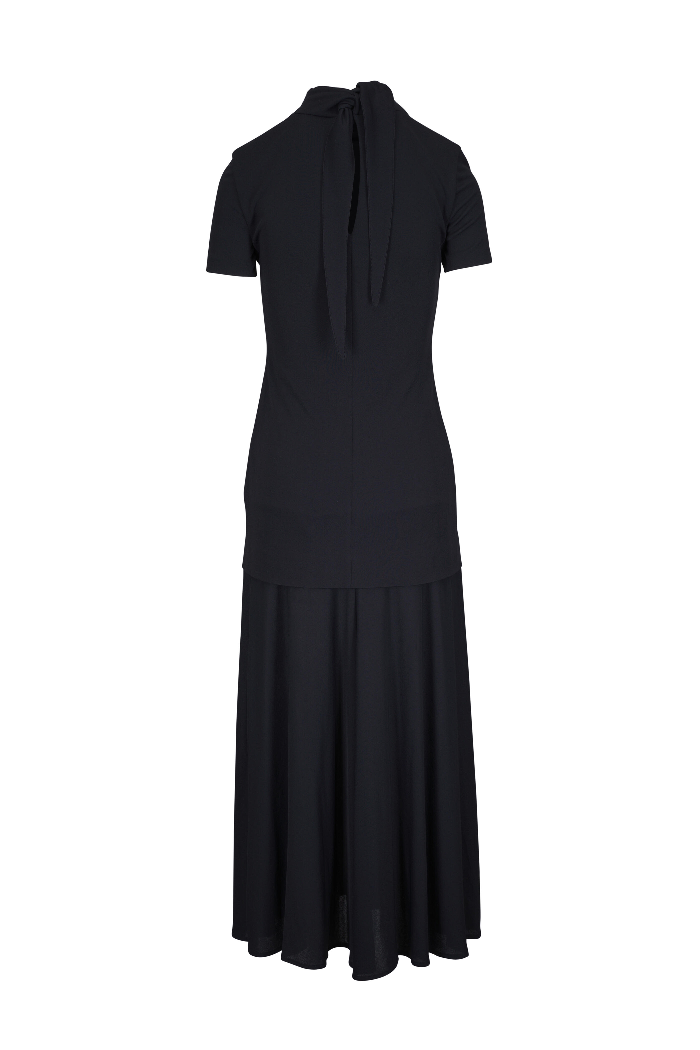 Jil Sander - Crepe Fluid Black Midi Dress | Mitchell Stores