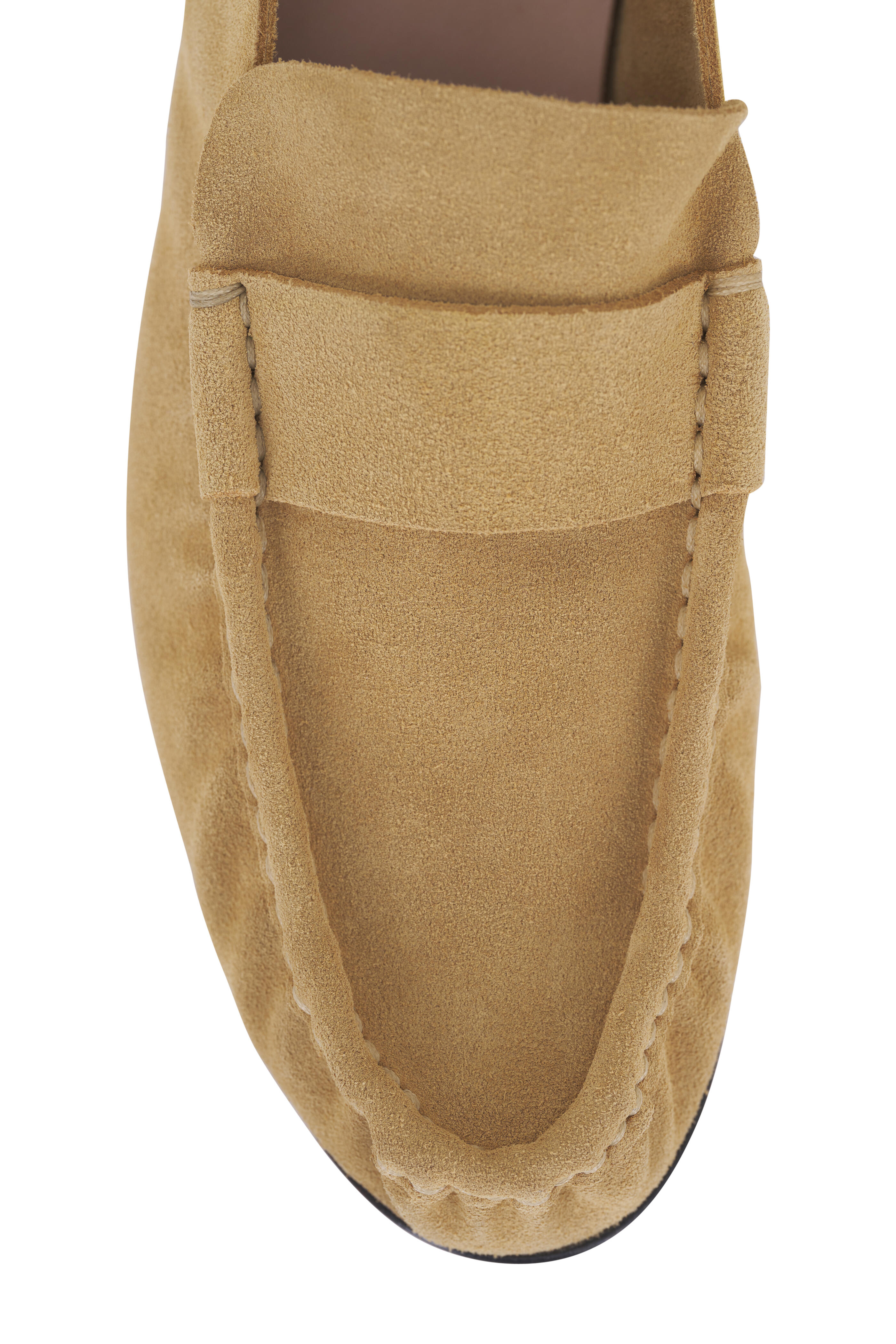 The Row - Yellow Linen Suede Soft Moccasin
