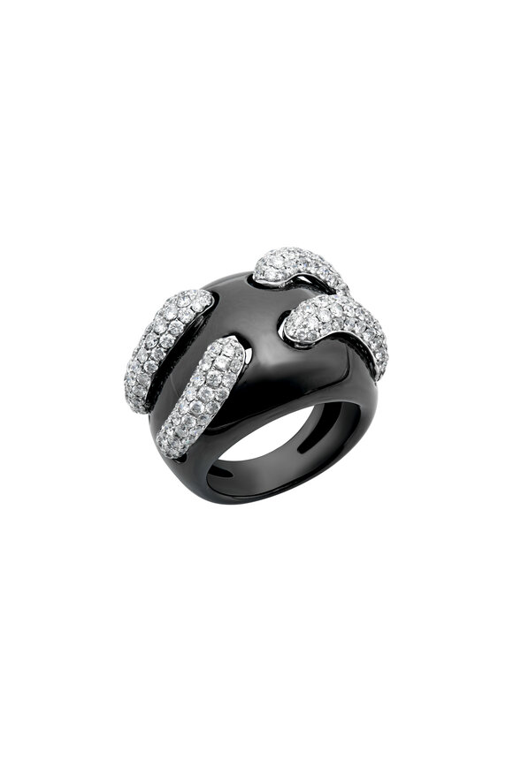 Ruchi 18k White Gold Pave Diamond Ring - view 2