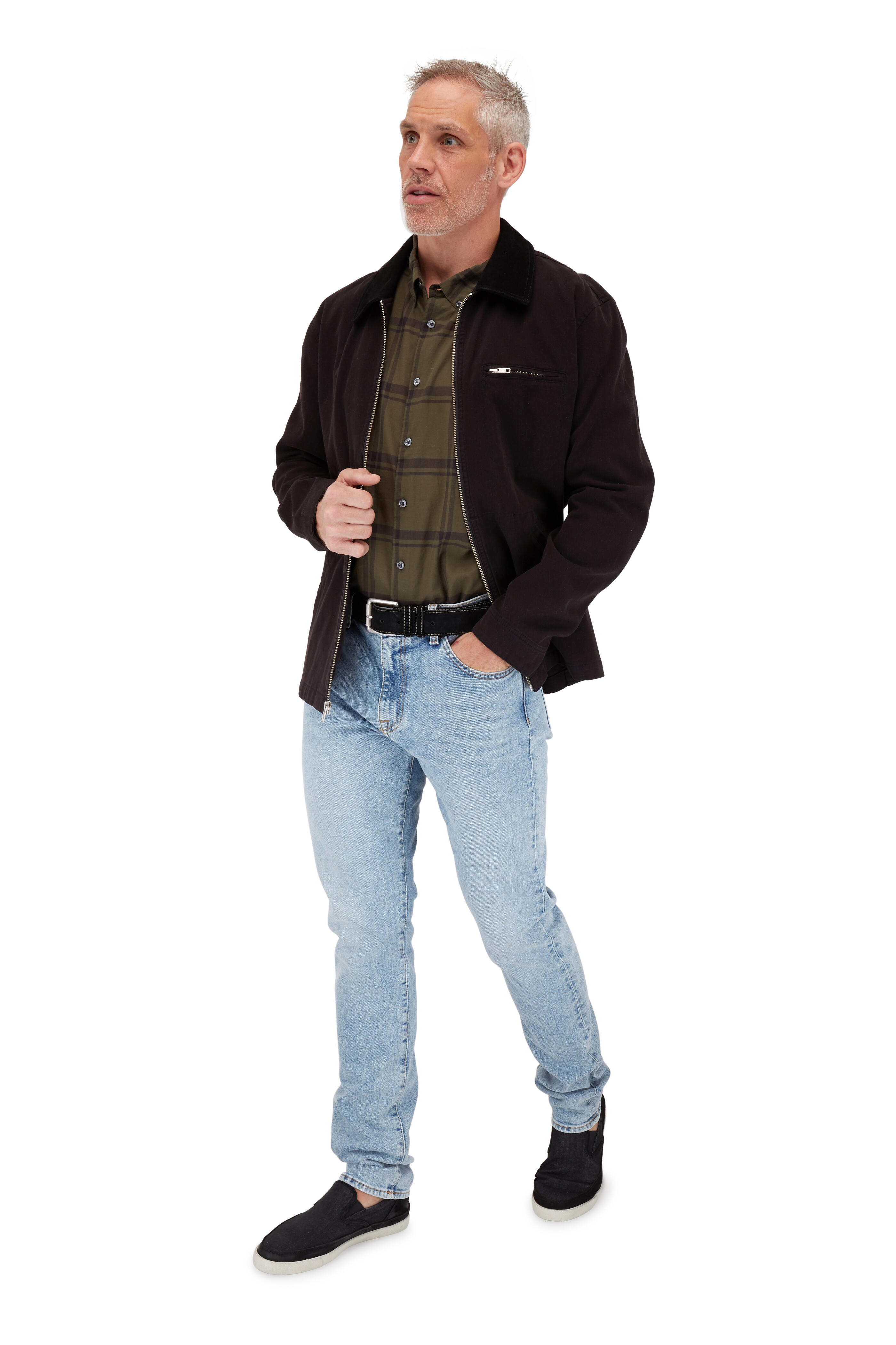 John Varvatos - Jet Mineral Black Denim Slip-On Sneaker