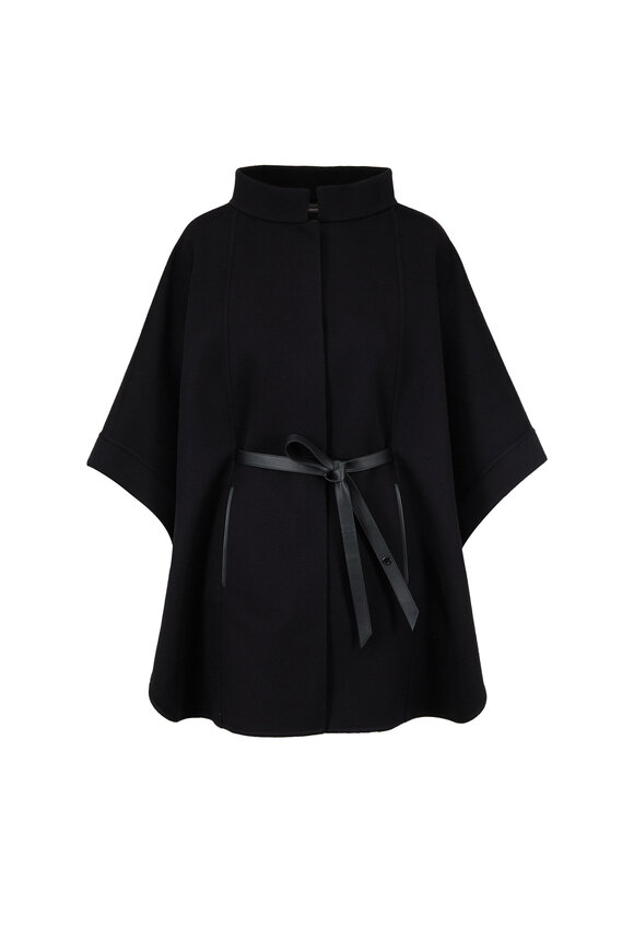 コート Giovi Wool and cashmere cape Blue Giovi Wool And Cashmere Cape - Blue | Editorialist