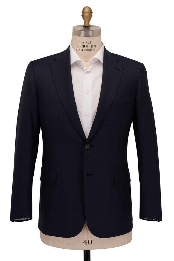 Brioni - Navy Prince of Wales 160s Wool Suit 