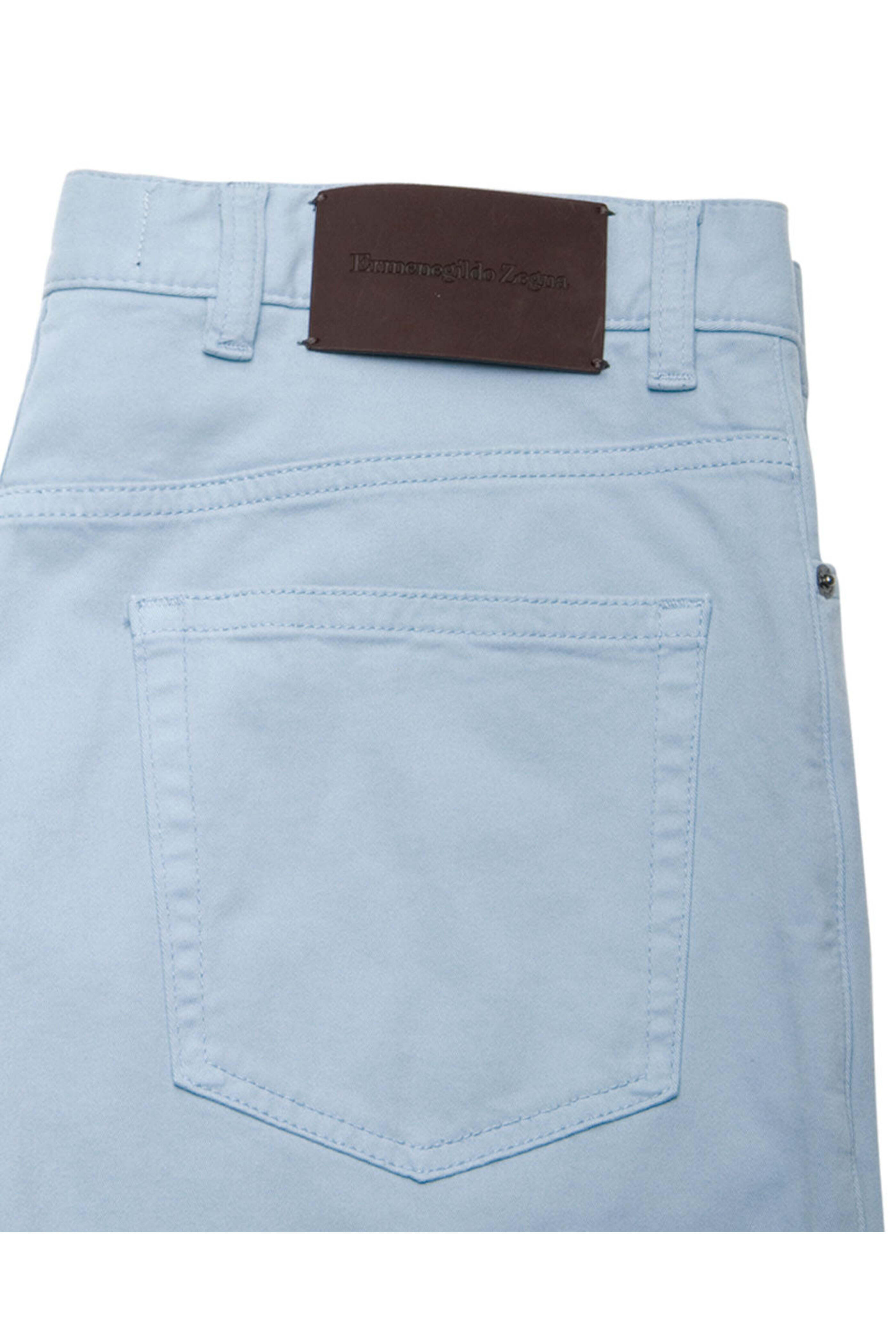 Zegna - Light Blue Stretch Cotton 5 Pocket Pant