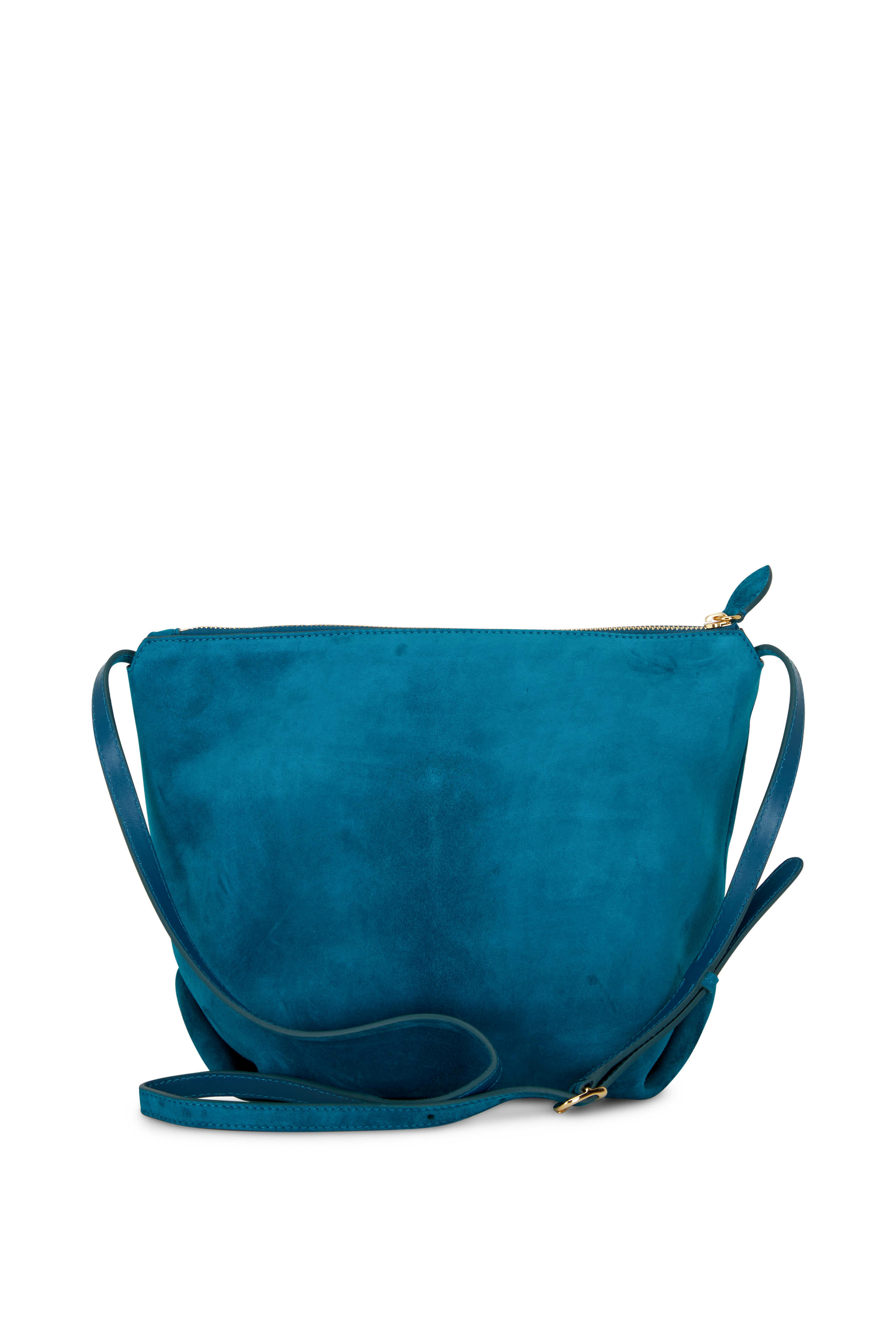 Khaite - Frances Dark Teal Suede Crossbody