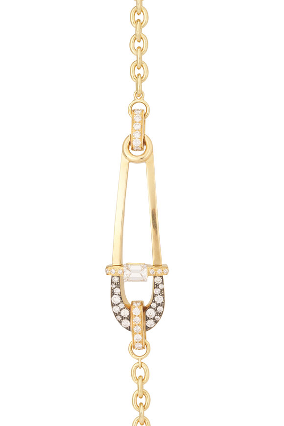Mariani 18k Yellow Gold Diamond Pin Link Bracelet - view 2