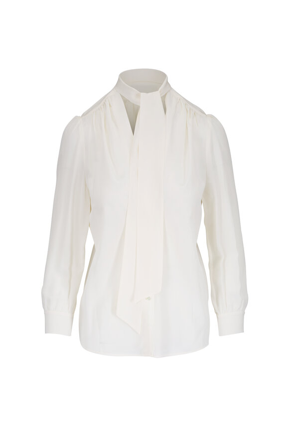 Nili Lotan Colt Light Ivory Silk Blouse