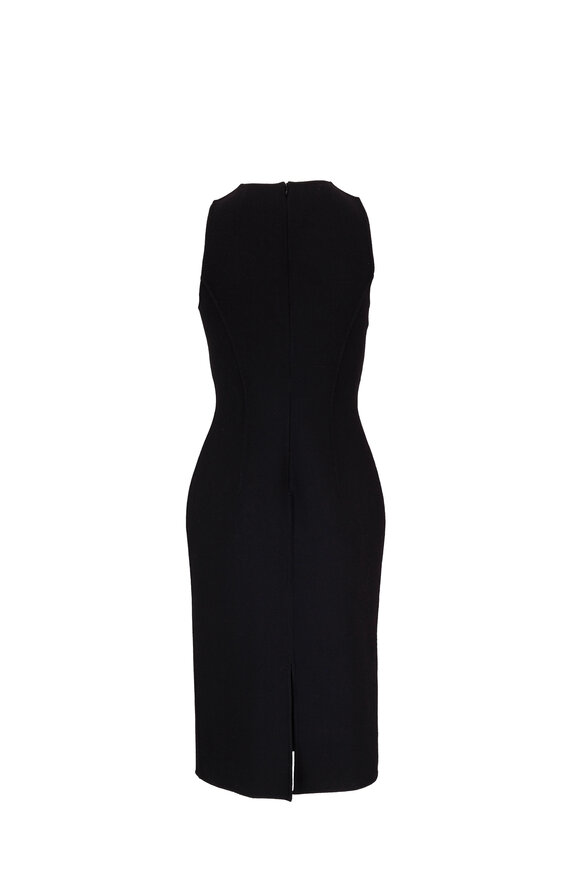 ワンピース Michael Kors DRESS (MT5831SH6J BLACK) Michael Kors Collection - Crossover-Neck Black Boucle Wool