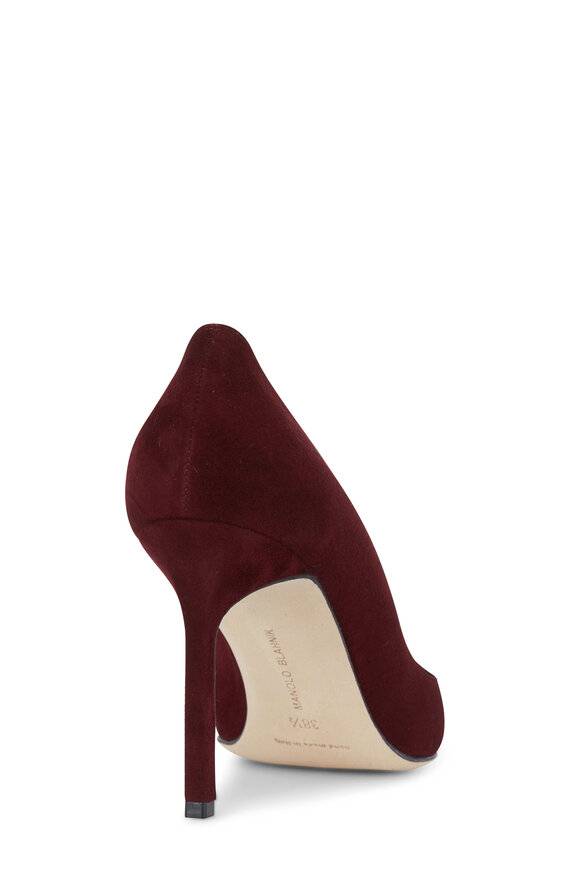 Manolo Blahnik - Lisa Bordeaux Suede Pump, 90mm