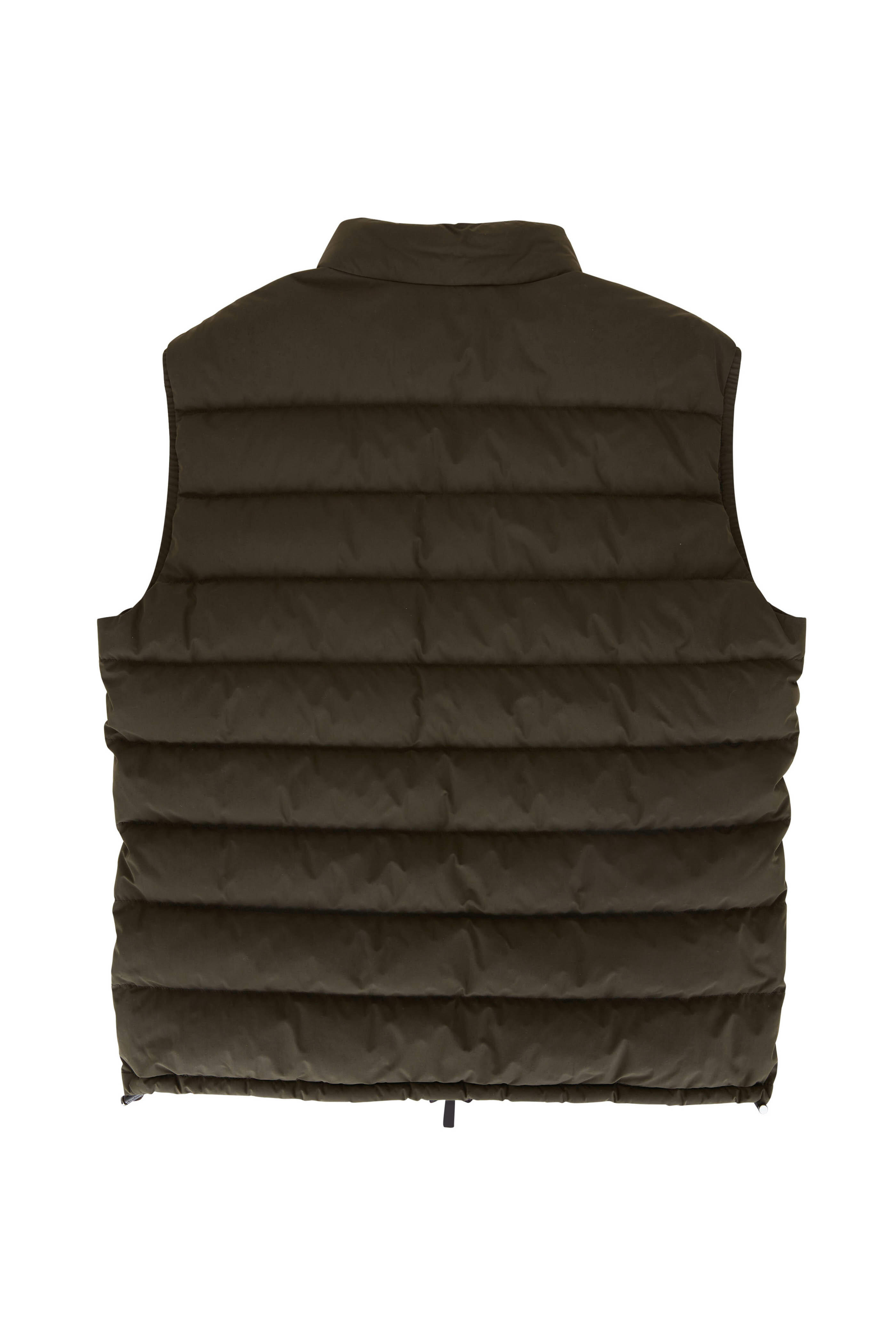 Zegna - Stratos Olive Green Puffer Vest | Mitchell Stores