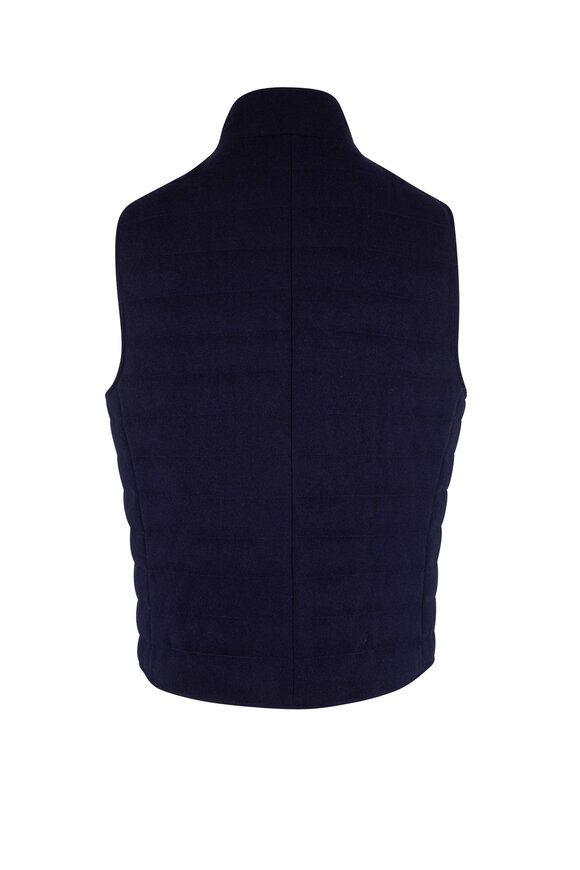 Brunello Cucinelli - Navy Cashmere Quilted Padded Vest