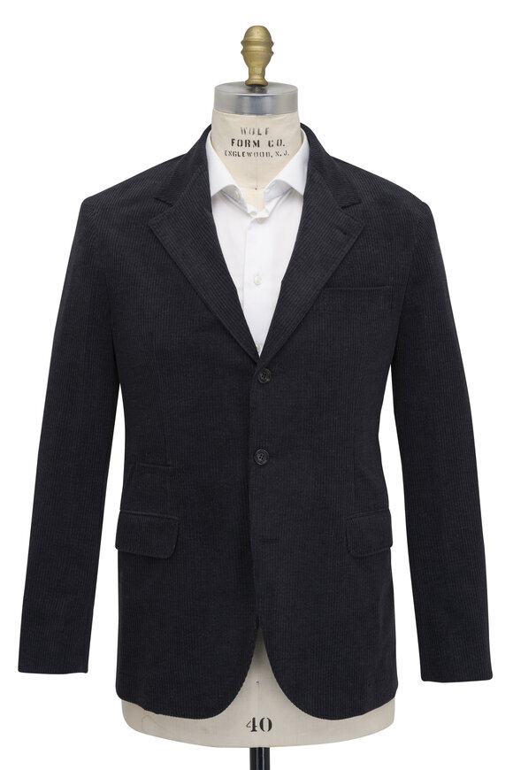 Brunello Cucinelli - Charcoal Gray Cotton & Cashmere Corduroy Sportcoat