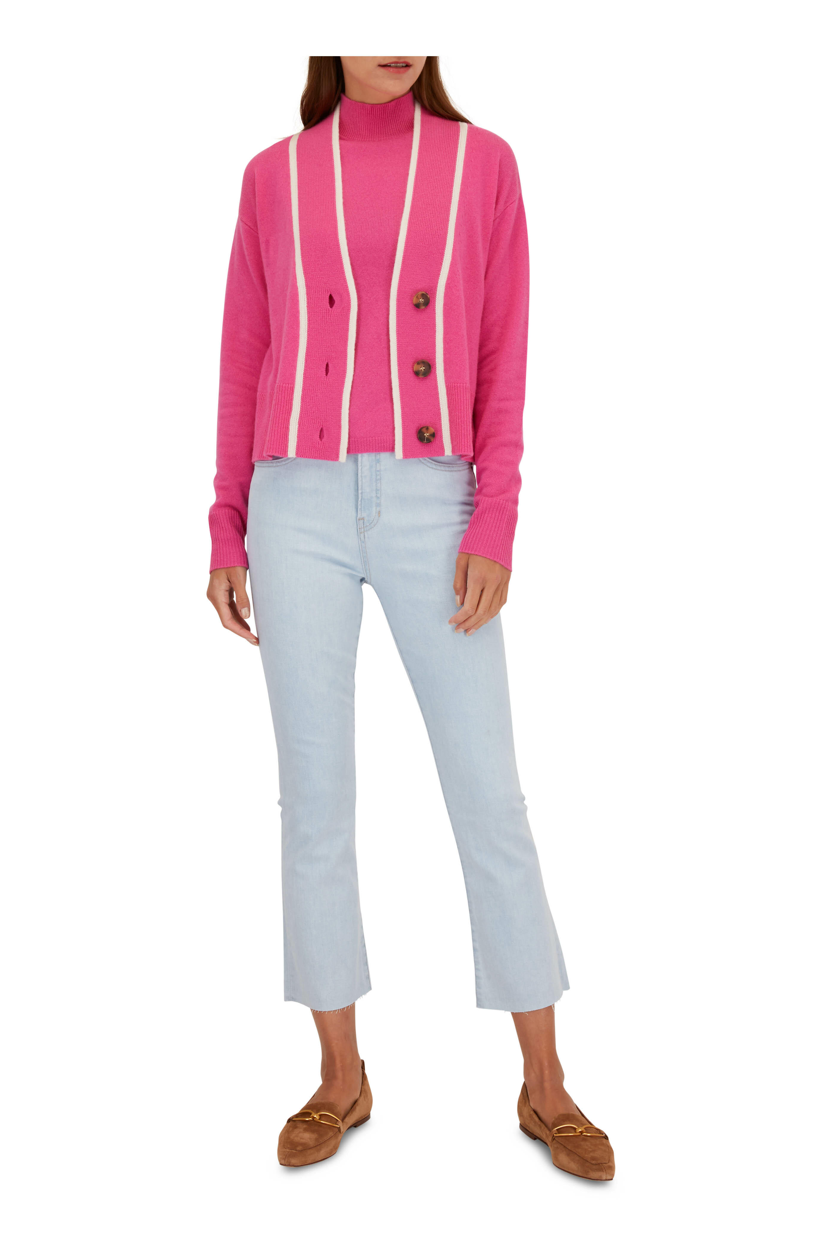 Veronica Beard - Mahaley Hot Pink Cashmere Shell