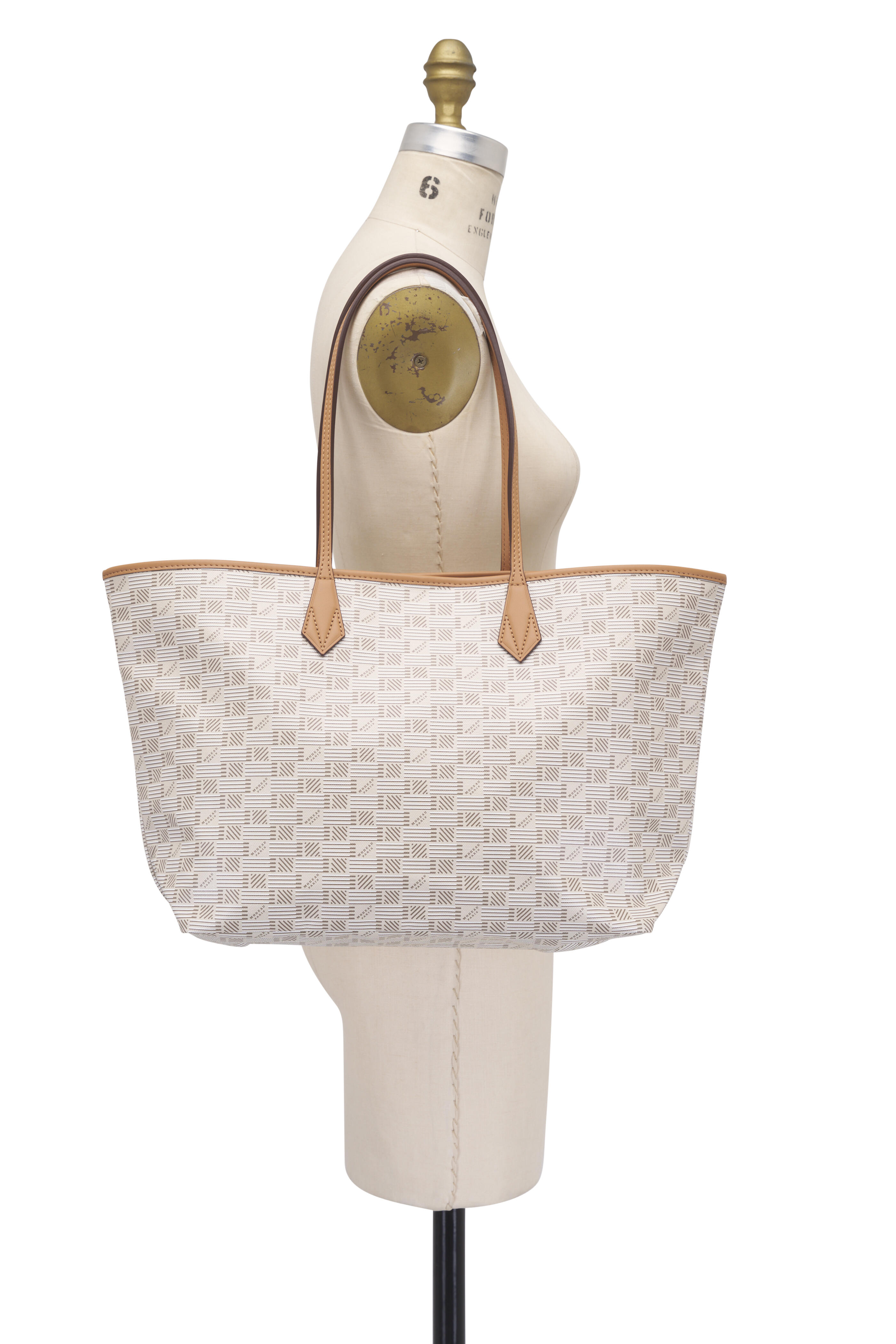 Moreau Paris - Medium Saint Tropez Beige & Ivory Monogram Tote