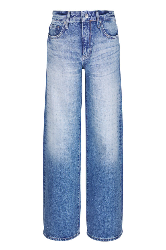 AG Adria Studded Low-Rise Wide Leg Jean