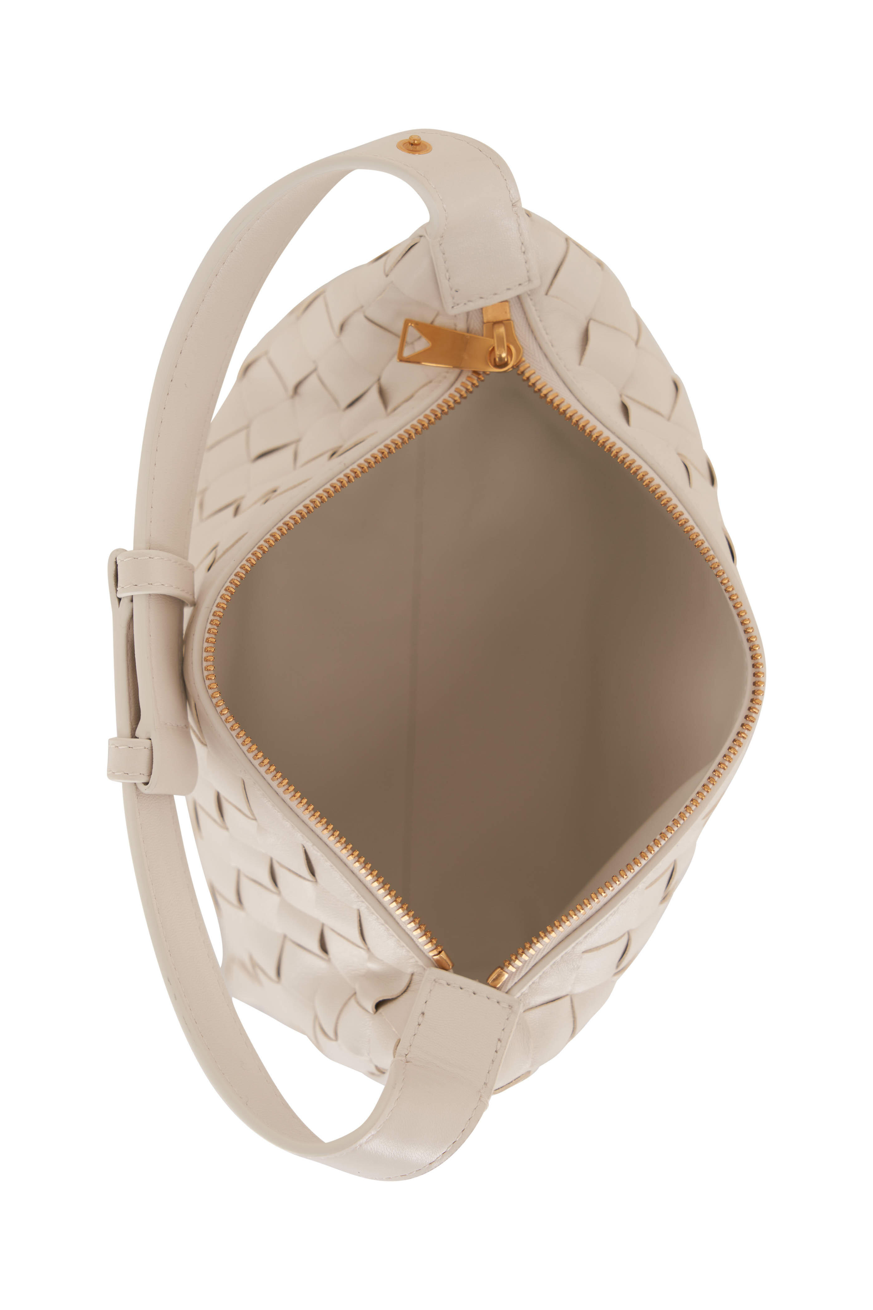 【関税込み】Bottega Veneta オフホワイト Wallace バッグ Bottega Veneta - Wallace Candy White Woven Leather Shoulder Bag