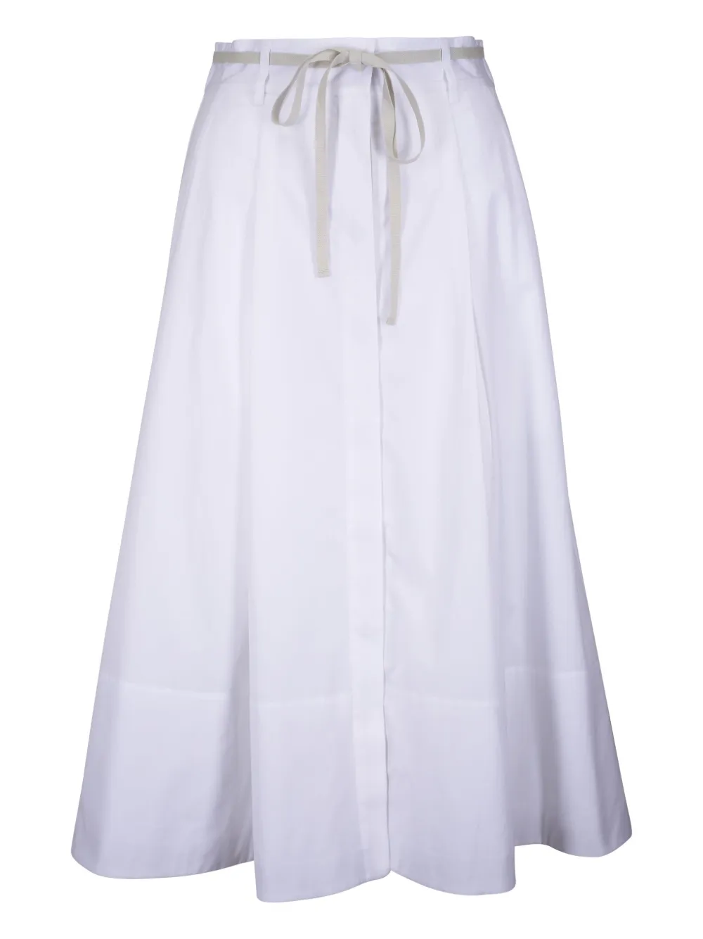 Vince - Optic White Canvas Tape Cotton Skirt