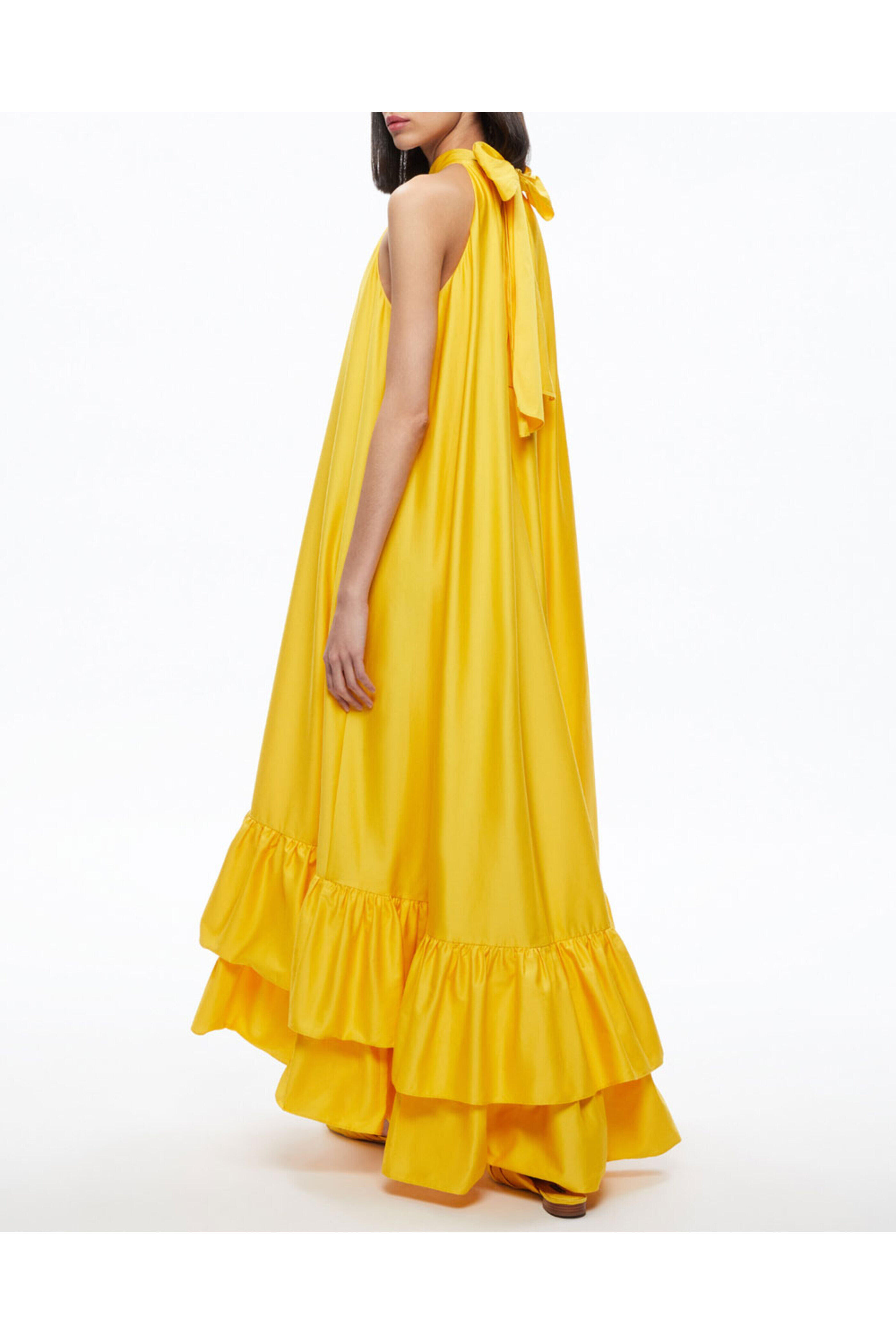 Alice & Olivia - Golden Rod Jovie Halterneck Maxi Dress