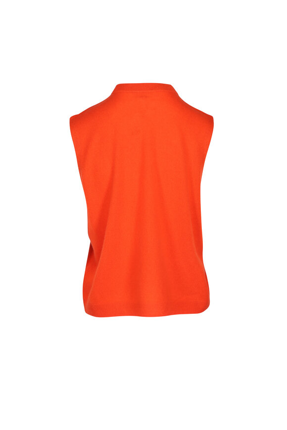The Great Hot Orange Cashmere Pullover Vest - view 2