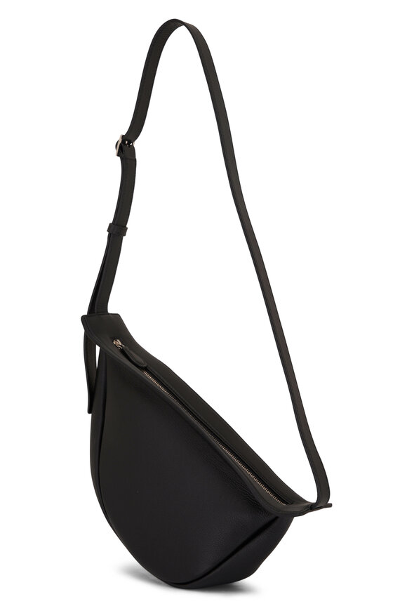 The Row - Small Slouchy Banana Black Suede Crossbody Bag